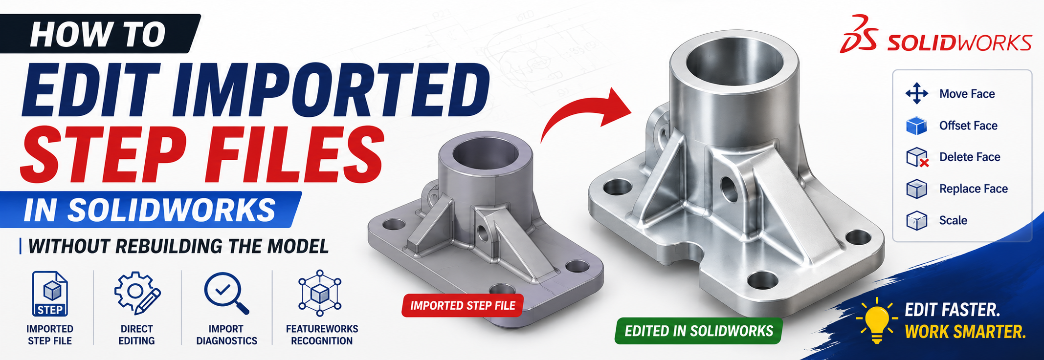 How to Edit Imported STEP Files in SOLIDWORKS Without Rebuilding the Model